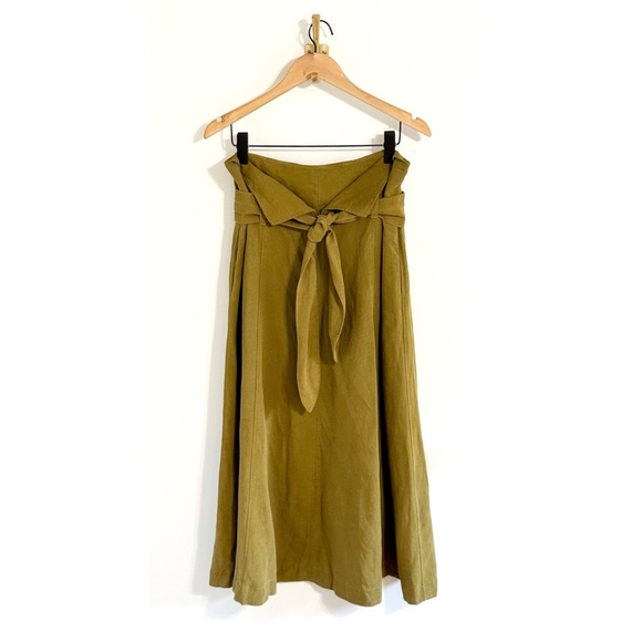 Mara Hoffman Midi Linen-Blend Anna Paper-Bag Skirt - Picture 2 of 8